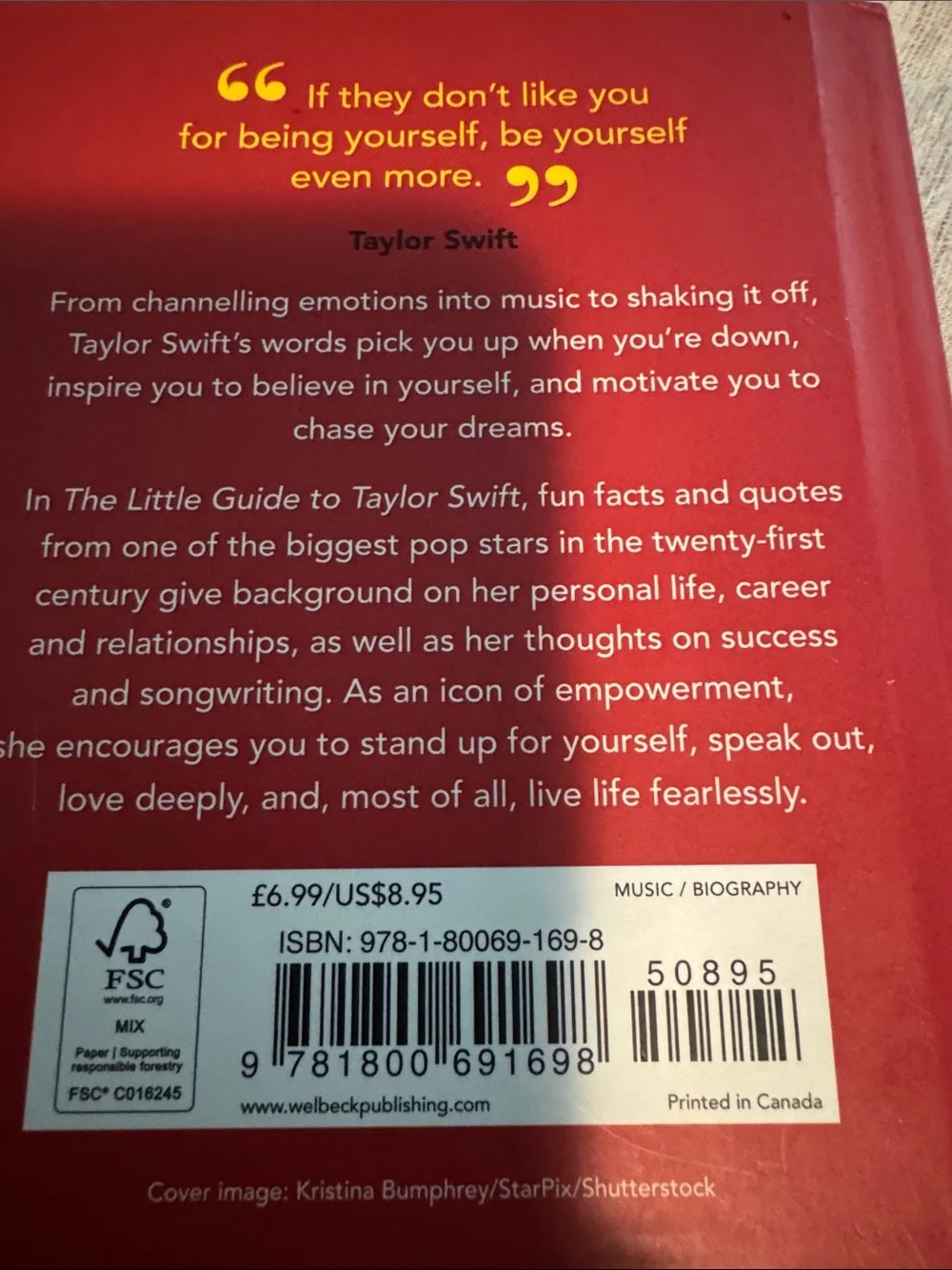 Red Taylor Swift Graphic Hardcover book- The Little Guide to Taylor Swift
